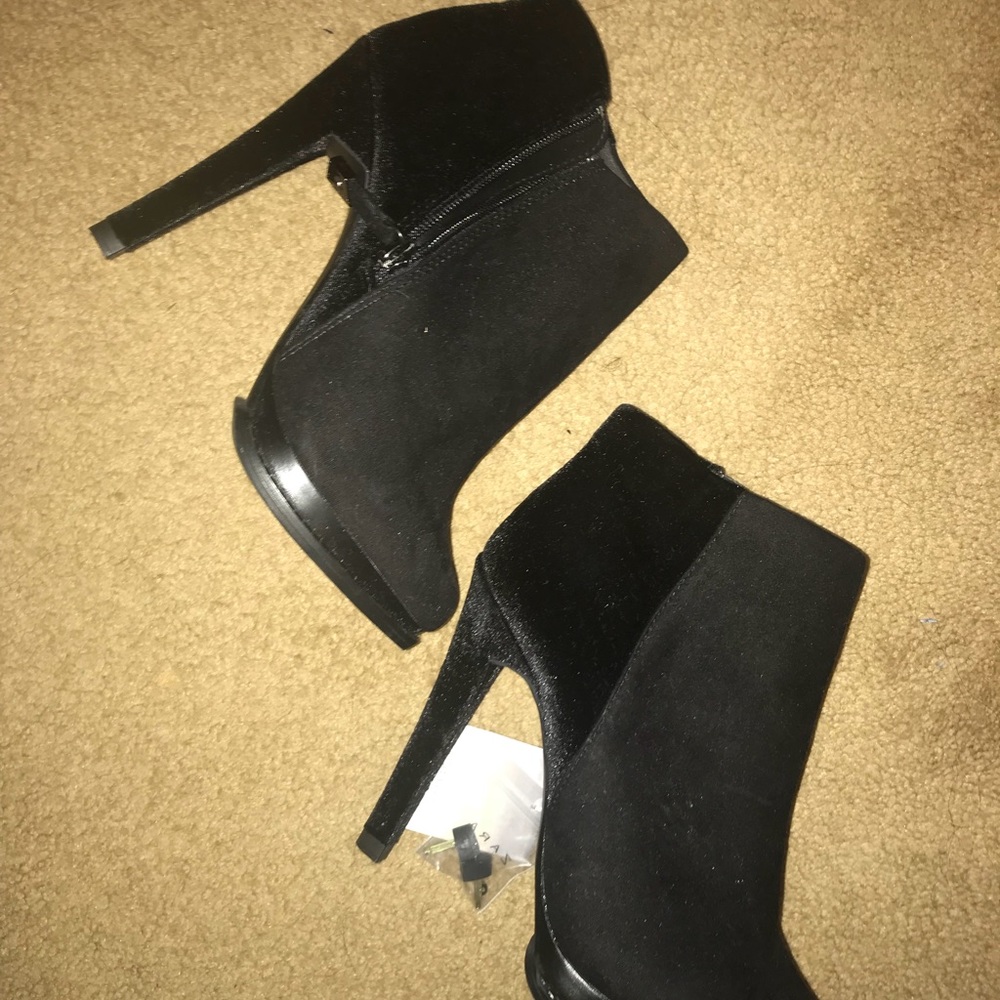 Black suede booties